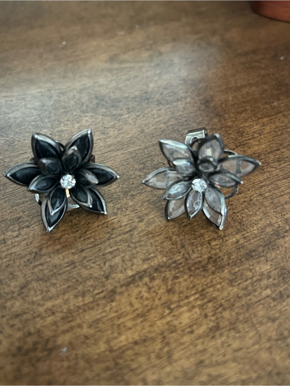 Floral Petal costume Jewelry in Black and Gray sold as a set